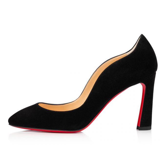 Christian Louboutin Agneska 085 85 Veau Velours Pumps Pumps Dame Sort | DK-80913