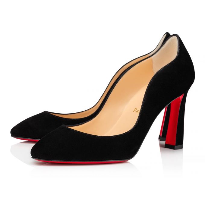 Christian Louboutin Agneska 085 85 Veau Velours Pumps Pumps Dame Sort | DK-80913