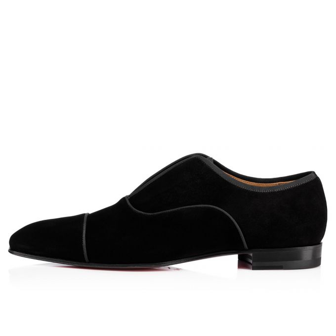 Christian Louboutin Alpha Male 000 Veau Velours Derby Derby Herre Sort | DK-85983