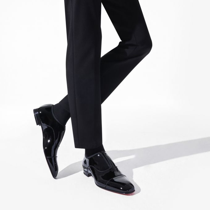 Christian Louboutin Alpha Male Lak Derby Derby Herre Sort | DK-09167