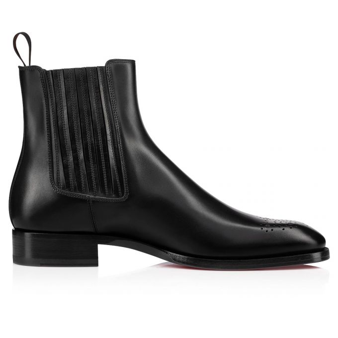 Christian Louboutin Angloman Calf Booty Støvler Herre Sort | DK-39907