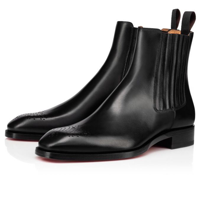 Christian Louboutin Angloman Calf Booty Støvler Herre Sort | DK-39907