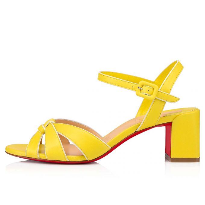 Christian Louboutin Anjalili 55 Nappa Sandals Sandaler Dame Gul | DK-94133