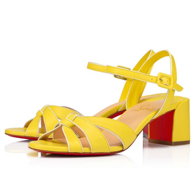 Christian Louboutin Anjalili 55 Nappa Sandals Sandaler Dame Gul | DK-94133