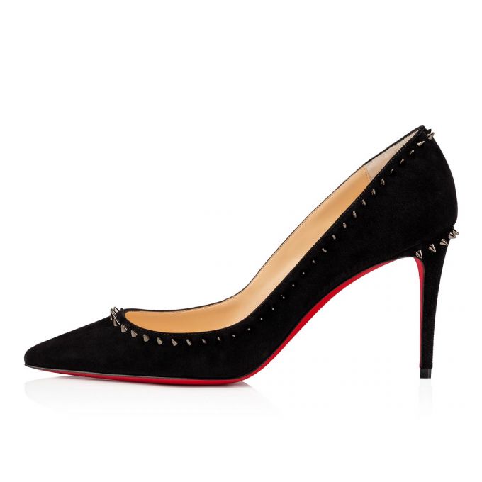 Christian Louboutin Anjalina 085 85 Veau Velours Pumps Pumps Dame Sort | DK-08861