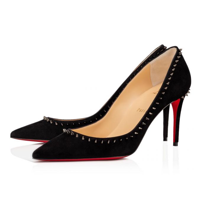 Christian Louboutin Anjalina 085 85 Veau Velours Pumps Pumps Dame Sort | DK-08861