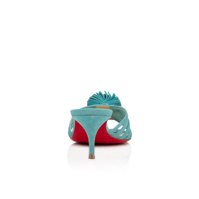 Christian Louboutin Belbrossa 55 Veau Velours Sandals Sandaler Dame Blå | DK-04035