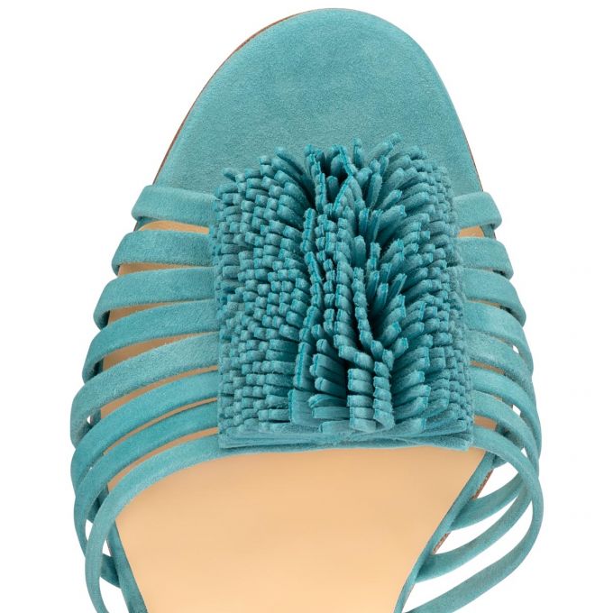 Christian Louboutin Belbrossa 55 Veau Velours Sandals Sandaler Dame Blå | DK-04035