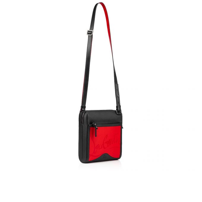 Christian Louboutin Benech Medium Reporter Classic Læder Messenger Bags Messenger Taske Herre Rød Sort | DK-41476