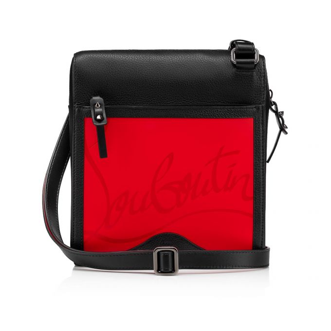 Christian Louboutin Benech Medium Reporter Classic Læder Messenger Bags Messenger Taske Herre Rød Sort | DK-41476