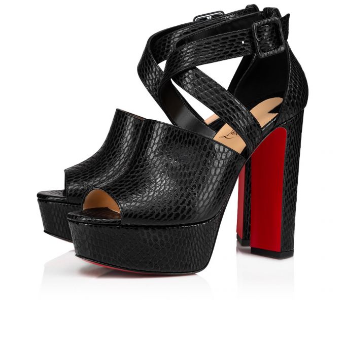 Christian Louboutin Bingirl 130 Calf Platforms Platforms Dame Sort | DK-71570