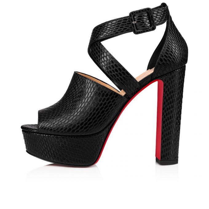 Christian Louboutin Bingirl 130 Calf Sandals Sandaler Dame Sort | DK-16679