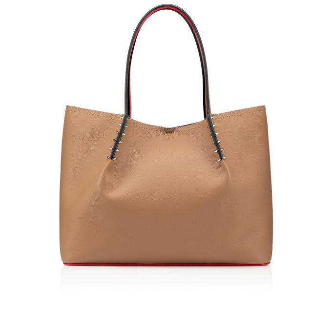 Christian Louboutin Cabarock Large Fennec Classic Læder Tote Bags Muleposer Dame Khaki | DK-47801