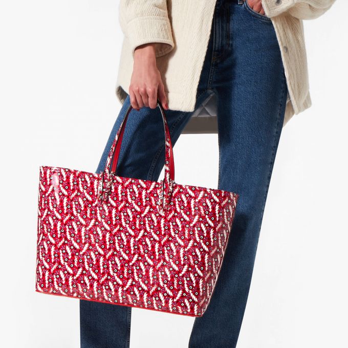 Christian Louboutin Cabata Creative Læder Tote Bags Muleposer Dame Rød | DK-65705