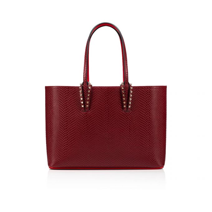 Christian Louboutin Cabata Small Creative Læder Tote Bags Muleposer Dame Bordeaux | DK-09647