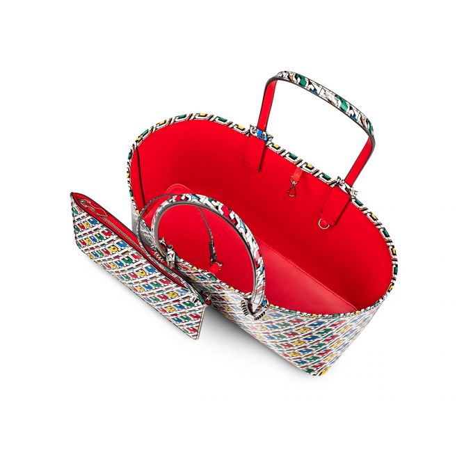 Christian Louboutin Cabata Small Creative Læder Tote Bags Muleposer Dame Flerfarvede | DK-19382