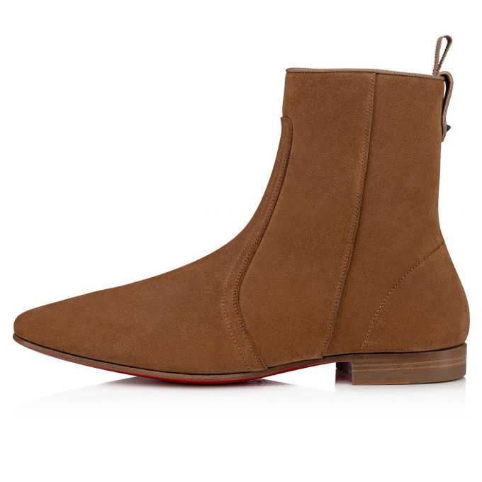 Christian Louboutin Cardaboot Fennec Calf Booty Støvler Herre Khaki | DK-28398