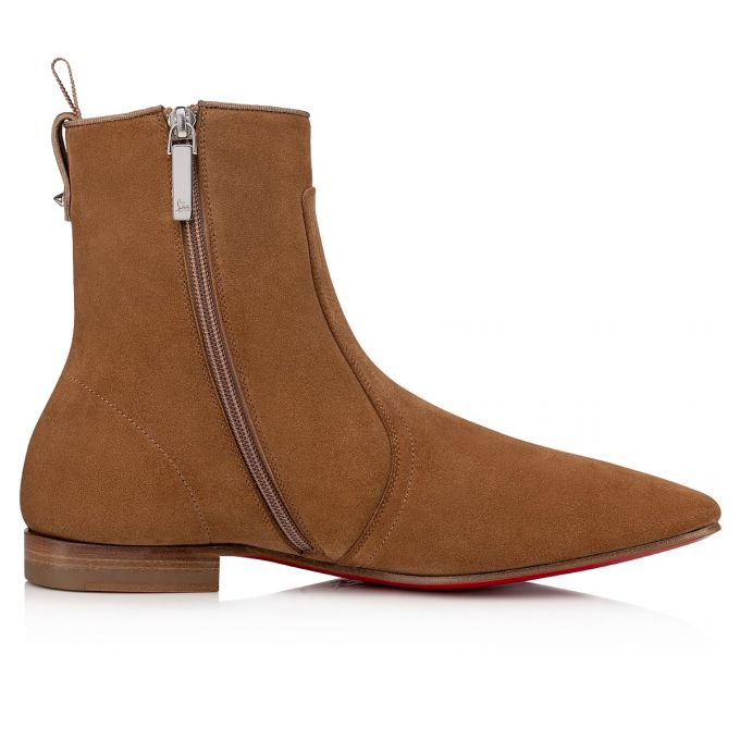 Christian Louboutin Cardaboot Fennec Calf Booty Støvler Herre Khaki | DK-28398