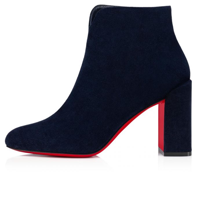 Christian Louboutin Castarika 85 Nocturne Veau Velours Boots Støvler Dame Sort | DK-74082