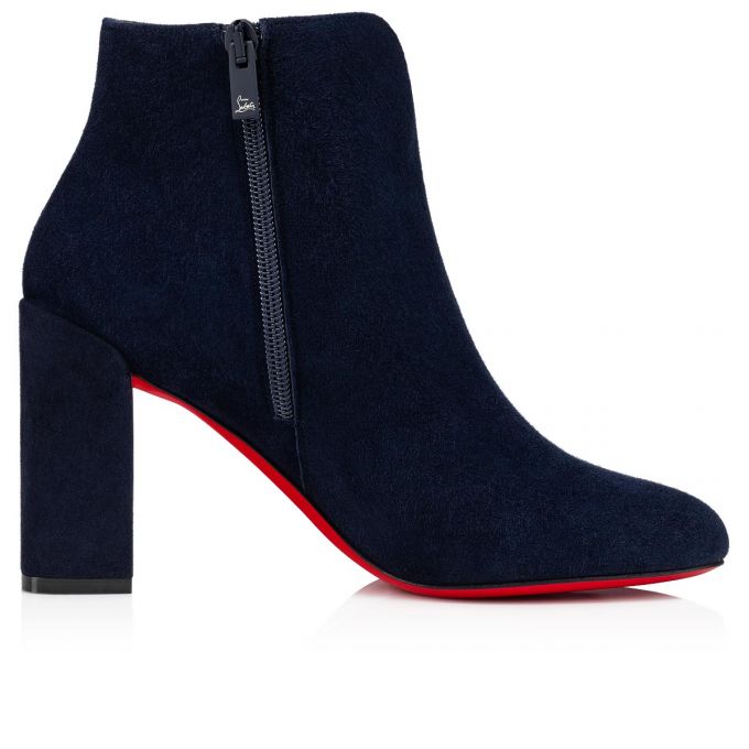 Christian Louboutin Castarika 85 Nocturne Veau Velours Boots Støvler Dame Sort | DK-74082