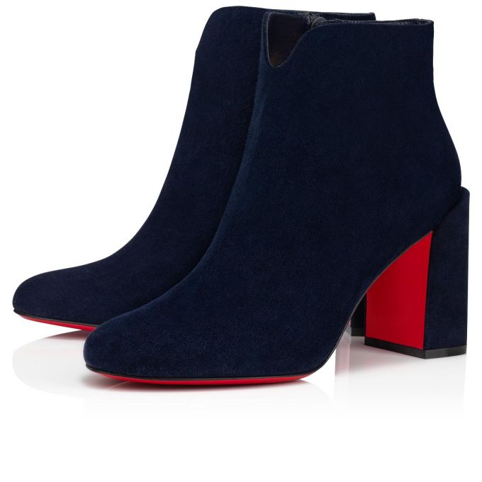 Christian Louboutin Castarika 85 Nocturne Veau Velours Boots Støvler Dame Sort | DK-74082