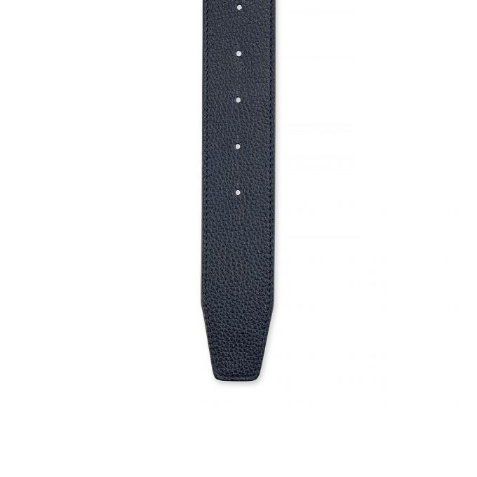 Christian Louboutin Cl Logo Belt 40 Classic Læder Belts Bælter Herre Mørkeblå Sort Sølv | DK-37872