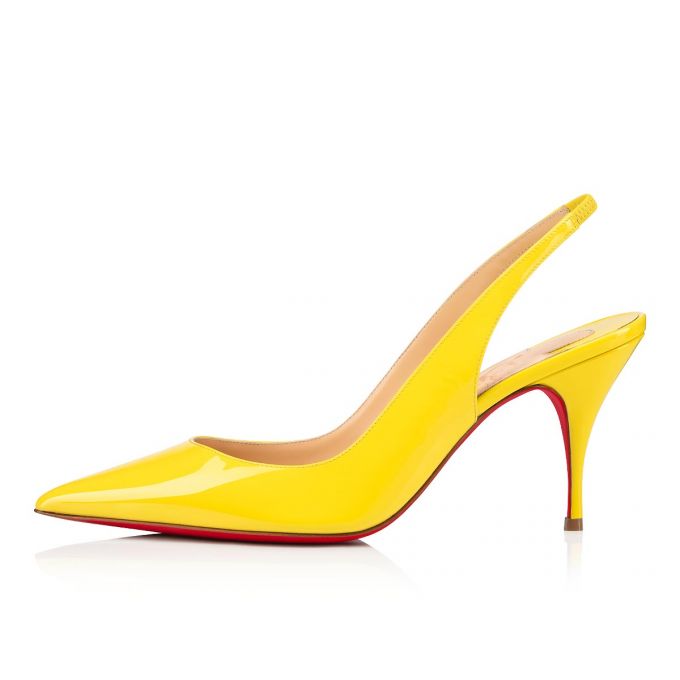 Christian Louboutin Clare Sling 080 80 Citronnade Lak Pumps Pumps Dame Gul | DK-01989