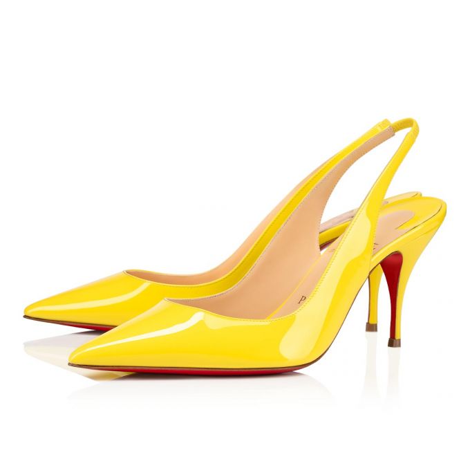 Christian Louboutin Clare Sling 080 80 Citronnade Lak Pumps Pumps Dame Gul | DK-01989