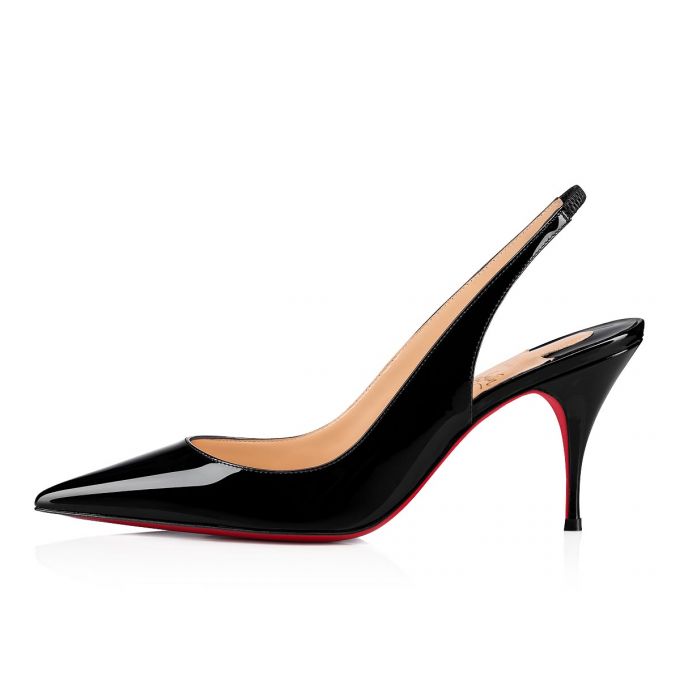 Christian Louboutin Clare Sling 080 80 Lak Pumps Pumps Dame Sort | DK-29917