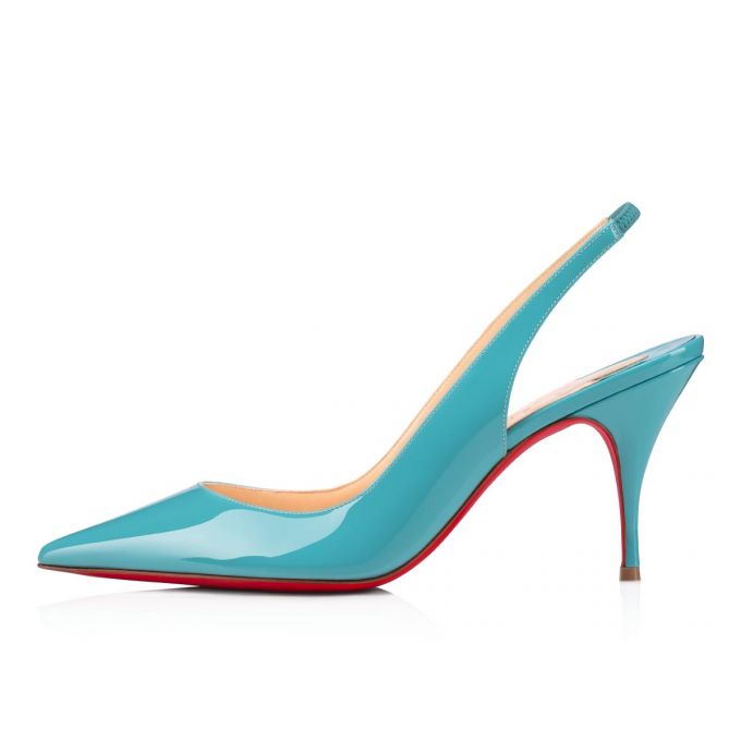 Christian Louboutin Clare Sling 080 80 Noumea Lak Sandals Sandaler Dame Turkis | DK-26568