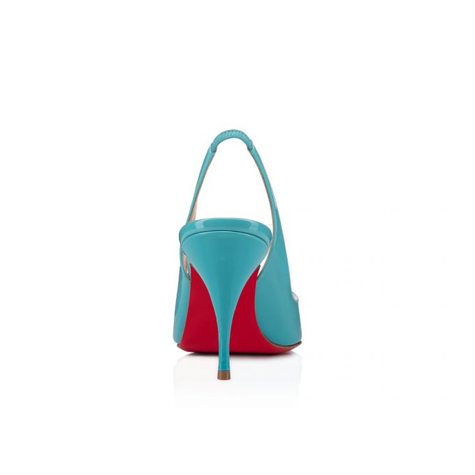 Christian Louboutin Clare Sling 080 80 Noumea Lak Sandals Sandaler Dame Turkis | DK-26568