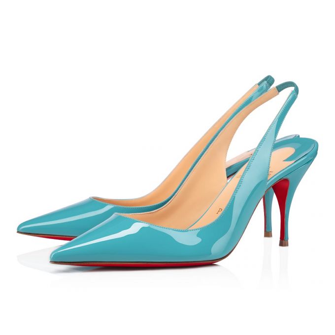 Christian Louboutin Clare Sling 080 80 Noumea Lak Sandals Sandaler Dame Turkis | DK-26568