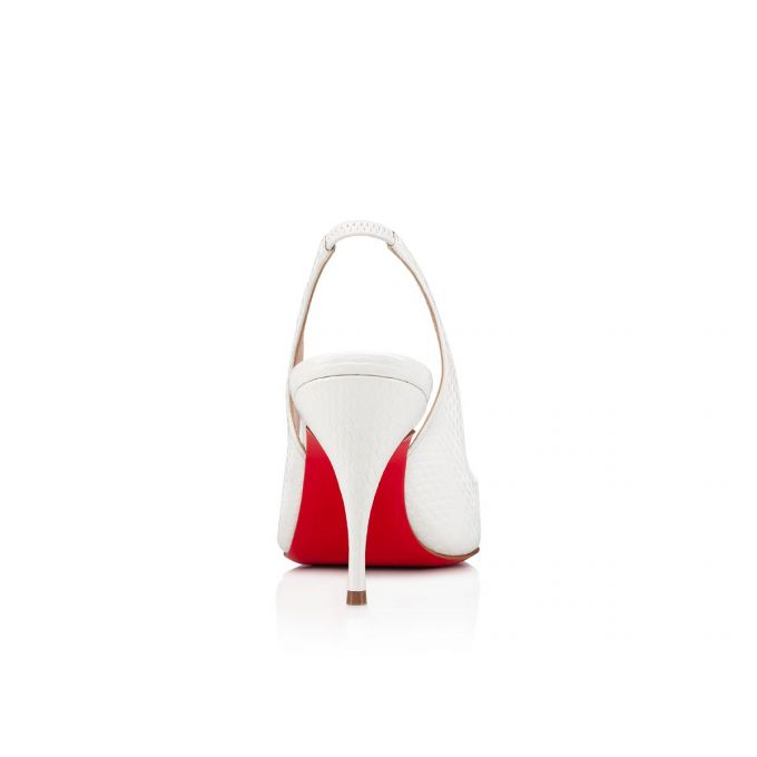 Christian Louboutin Clare Sling 80 Calf Sandals Sandaler Dame Hvide | DK-54800