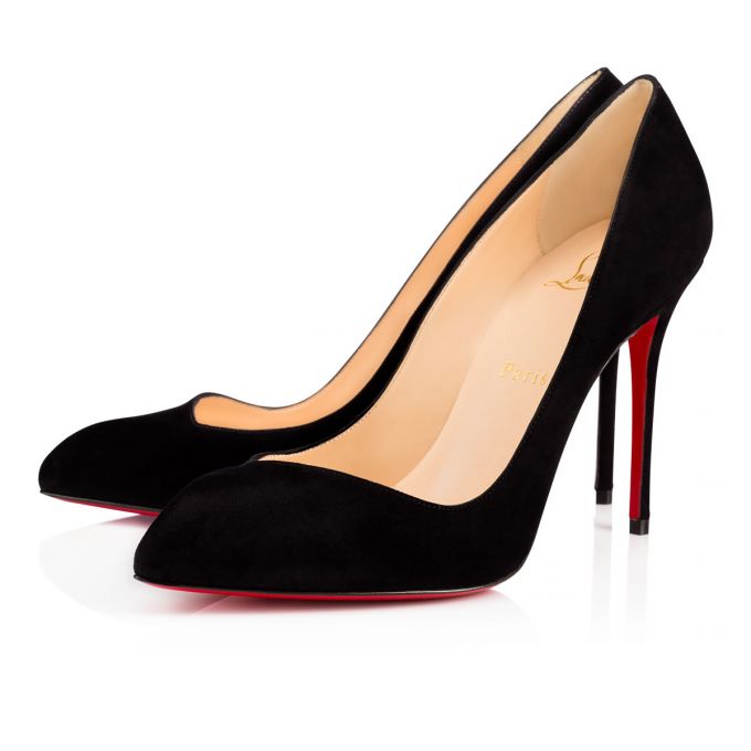 Christian Louboutin Corneille 100 100 Veau Velours Pumps Pumps Dame Sort | DK-41564