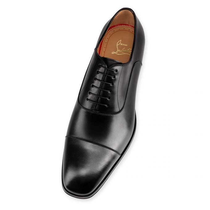 Christian Louboutin Cousin Greg 000 Calf Oxford Oxford Sko Herre Sort | DK-26068