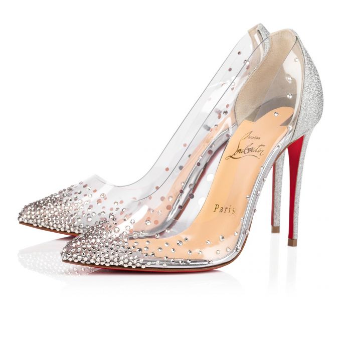 Christian Louboutin Degrastrass Pvc 100 100 Version Pvc Pumps Pumps Dame Sølv | DK-25367