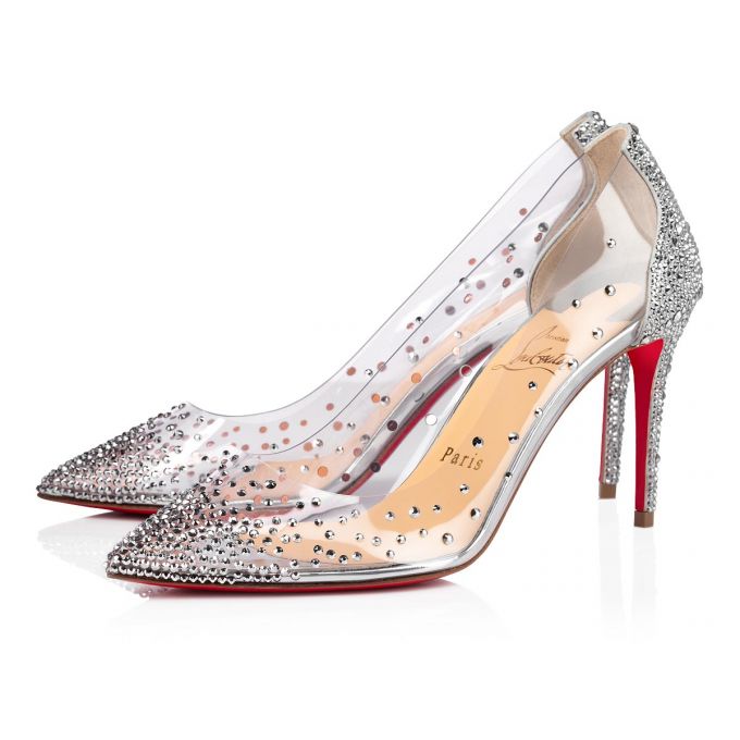 Christian Louboutin Degrastrassita 85 Pvc Pumps Pumps Dame Sølv | DK-78748