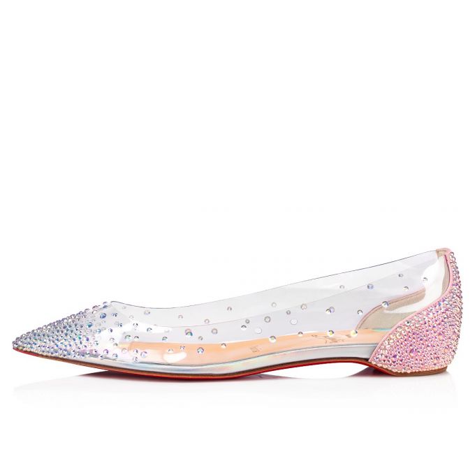 Christian Louboutin Degrastrassita Pvc Flats Flats Dame Lyserød | DK-98914