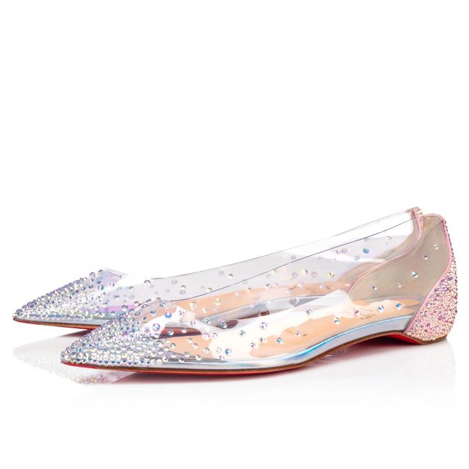 Christian Louboutin Degrastrassita Pvc Flats Flats Dame Lyserød | DK-98914