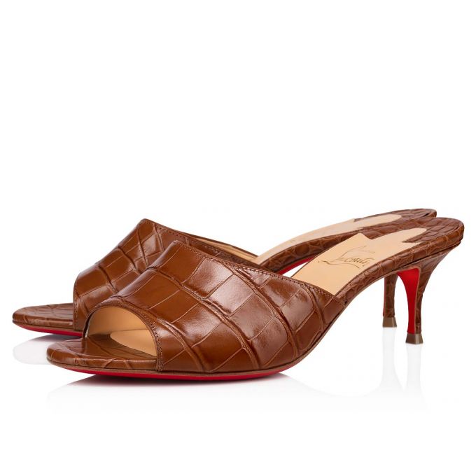 Christian Louboutin East Mule 55 Calf Mules Mules Dame Brune | DK-62642