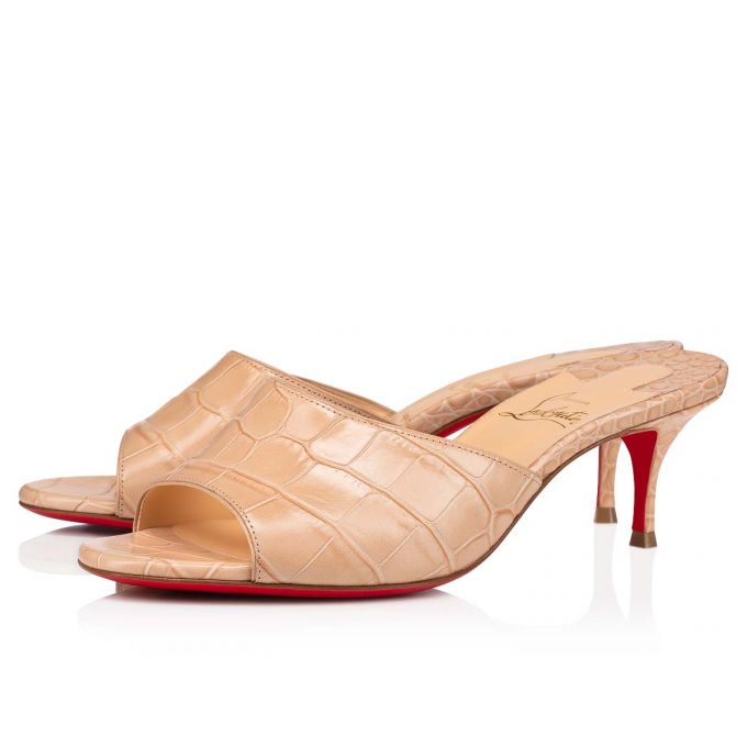 Christian Louboutin East Mule 55 Calf Mules Mules Dame Brune | DK-73606