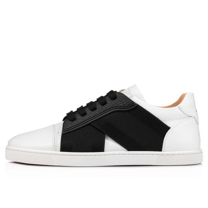 Christian Louboutin Elastikid 000 Calf Sneakers Sneakers Dame Hvide Sort | DK-63933