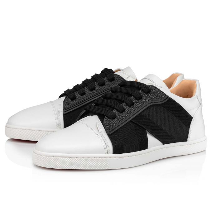 Christian Louboutin Elastikid 000 Calf Sneakers Sneakers Dame Hvide Sort | DK-63933