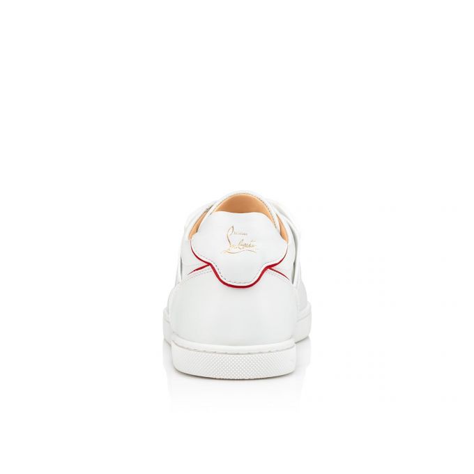 Christian Louboutin Elastikid 000 Calf Sneakers Sneakers Dame Hvide Rød | DK-71907