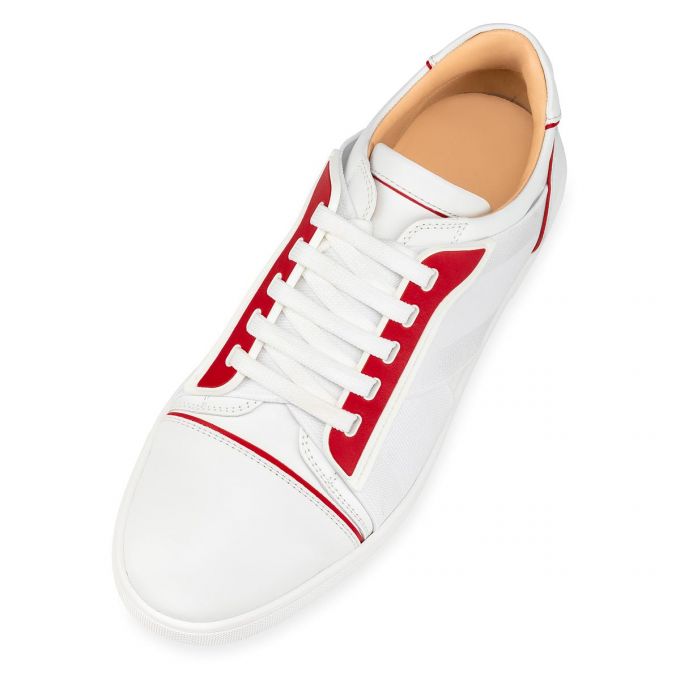 Christian Louboutin Elastikid 000 Calf Sneakers Sneakers Dame Hvide Rød | DK-71907