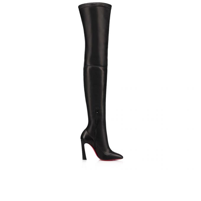 Christian Louboutin Eleonor Alta 100 Nappa Boots Støvler Dame Sort | DK-85403