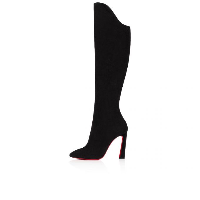 Christian Louboutin Eleonor Botta 100 Veau Velours Boots Støvler Dame Sort | DK-44685