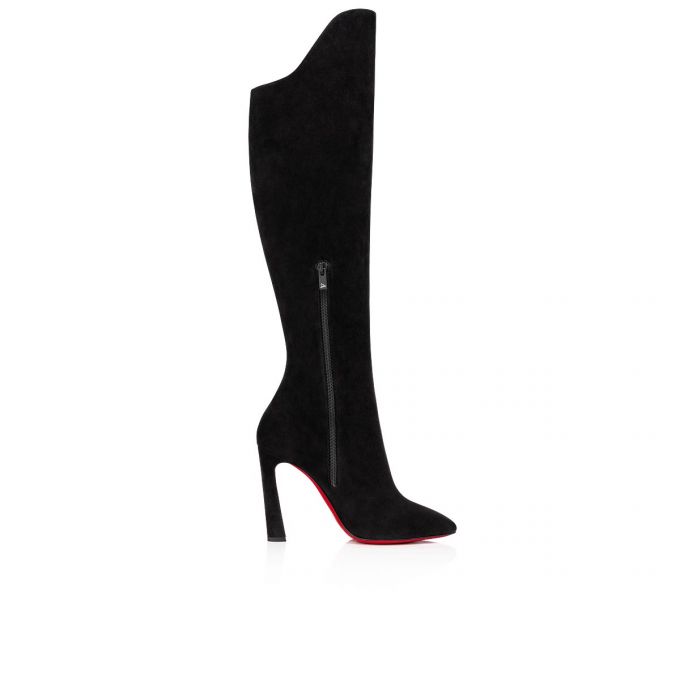 Christian Louboutin Eleonor Botta 100 Veau Velours Boots Støvler Dame Sort | DK-44685