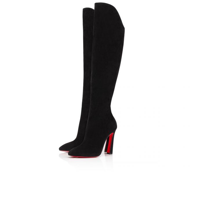 Christian Louboutin Eleonor Botta 100 Veau Velours Boots Støvler Dame Sort | DK-44685