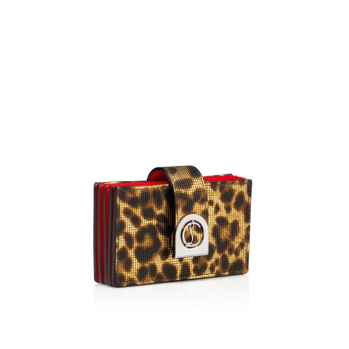 Christian Louboutin Elisa Accordeon Card Holder Creative Læder Card Holder Card Holder Dame Guld Sølv | DK-38122